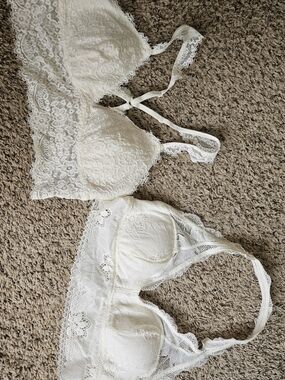 aerie Cream Lace Bralette Duo